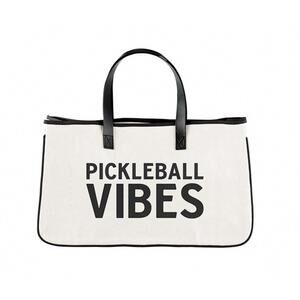 NEW CREATIVE BRANDS women's pickleball canvas tote bag in pickleball vibes